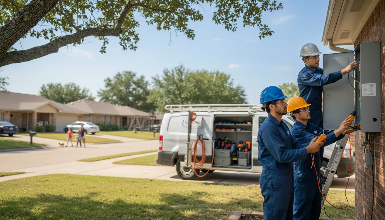 Certified electrician providing emergency electrical services in Texola, OK